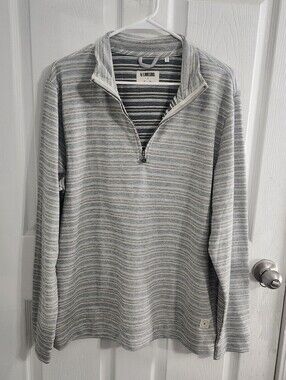 Linksoul mens large golf sweater striped 1/4 zip pullover preppy minimalist